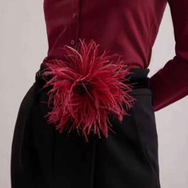 Super Fairy Luxury Ostrich Feather Patch Soft Fluffy Feather Applique DIY Handmade Corsage Clothing Dresses Decoration Accessory