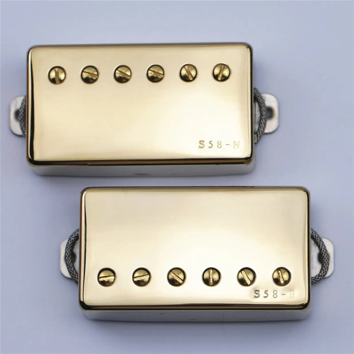 1 Set Original IBZ Super58 S58 Pickups Humbucker Alnico Pickups BRAIDED Wire Gold For IBZ Guitars  Made in Korean OLD STOCK