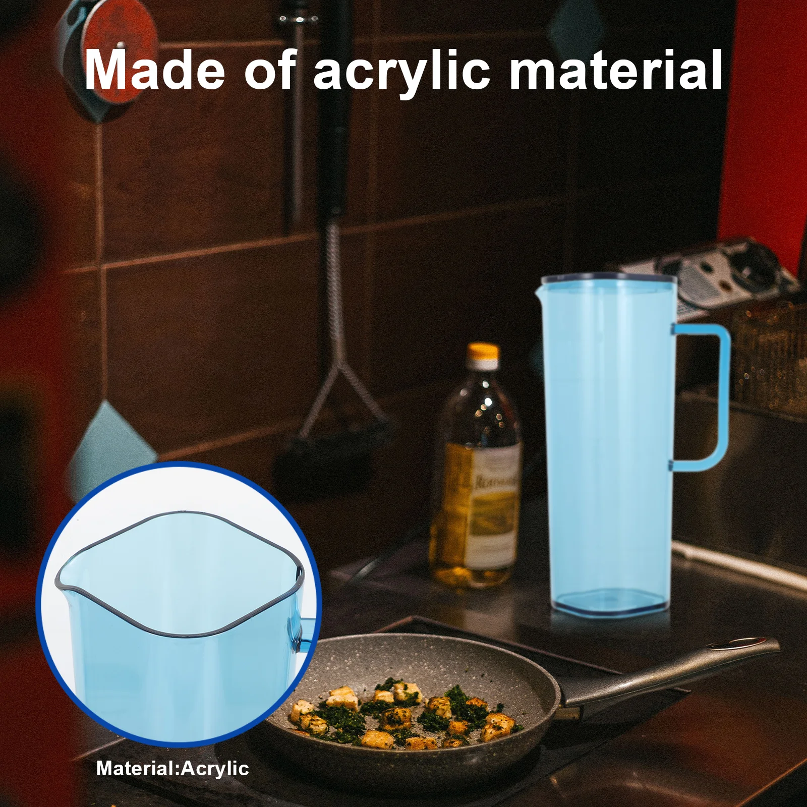 

Clear Acrylic Water Pitcher Ergonomic Handle Practical Portable Design Perfect for Daily Use Parties Ice Tea Juice Large