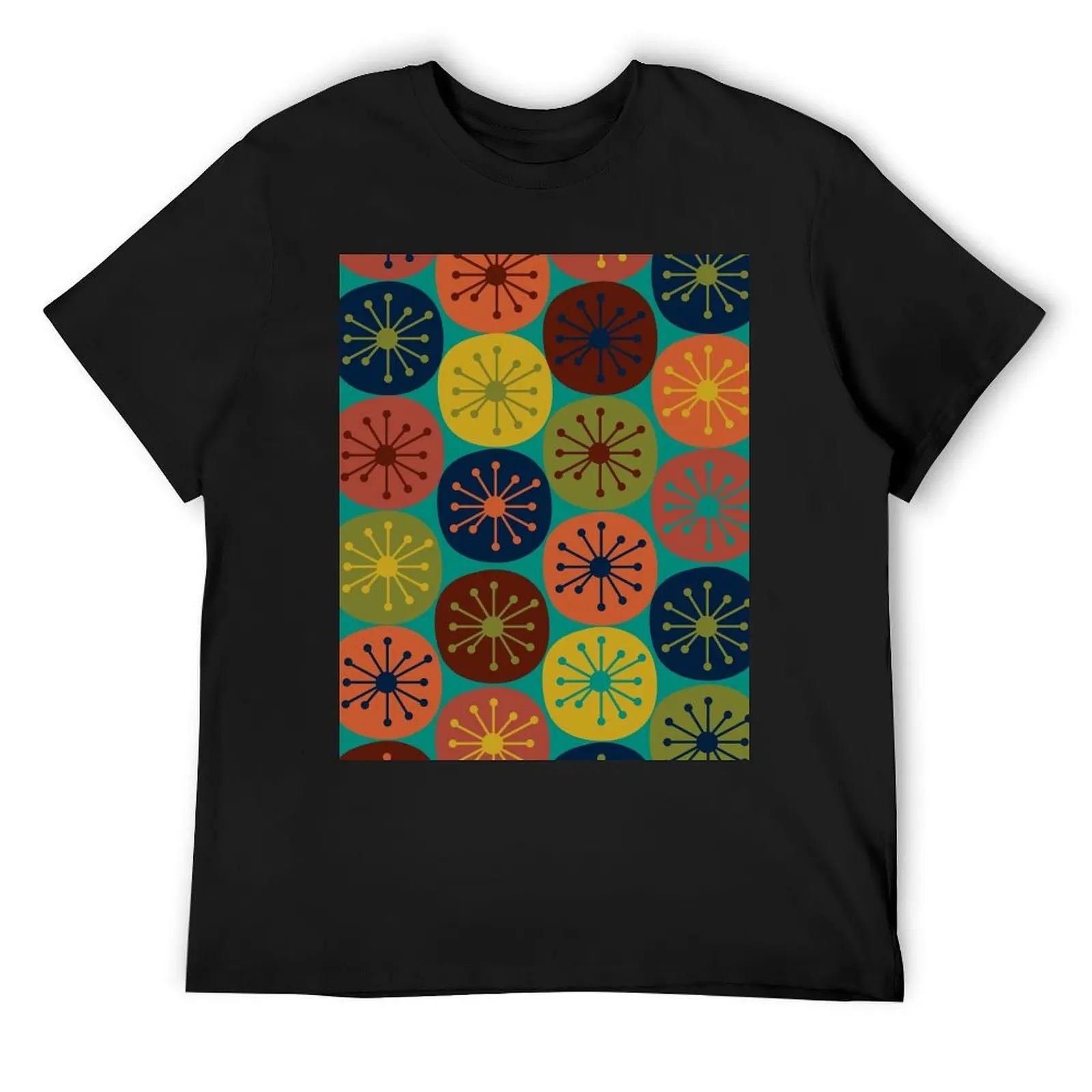 

Atomic Retro Dots - Midcentury Modern Pattern in Mid Mod Teal, Olive Green, Mustard, Orange, Blue, and Turquoise T-Shirt