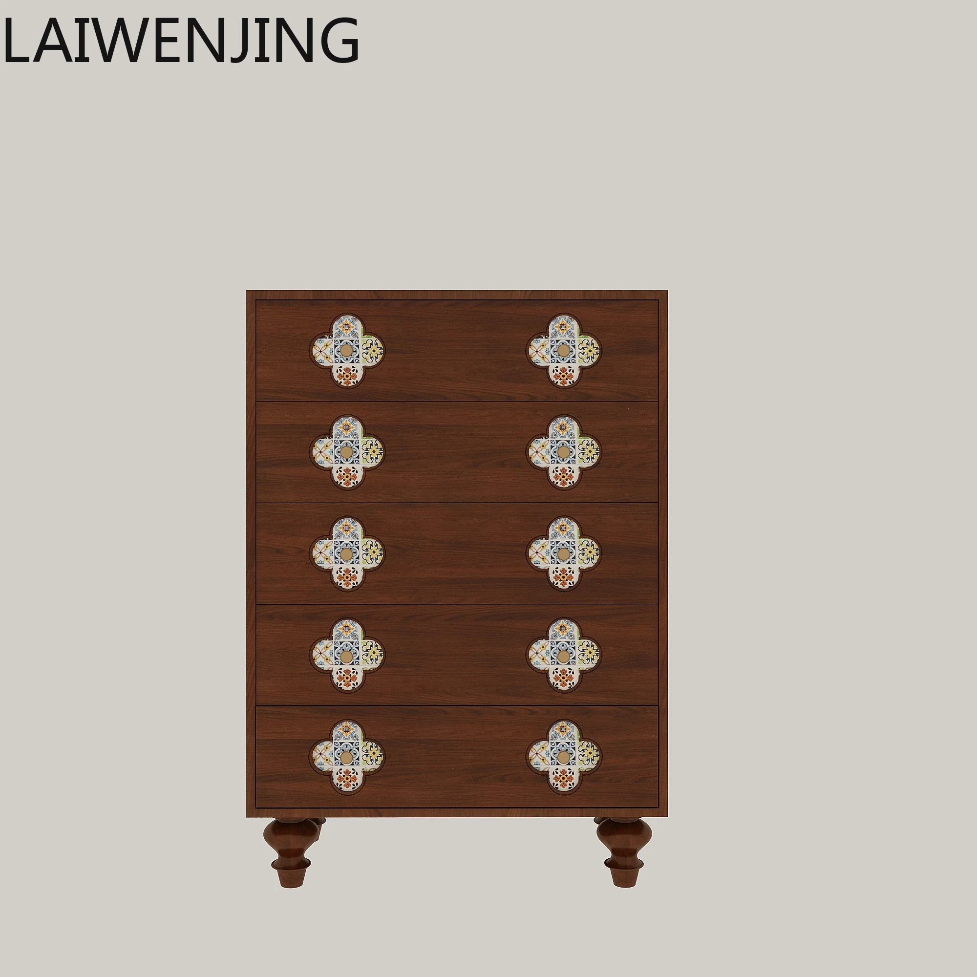 MJY storage multi-layer storage living room home solid wood printing pattern drawer cabinet