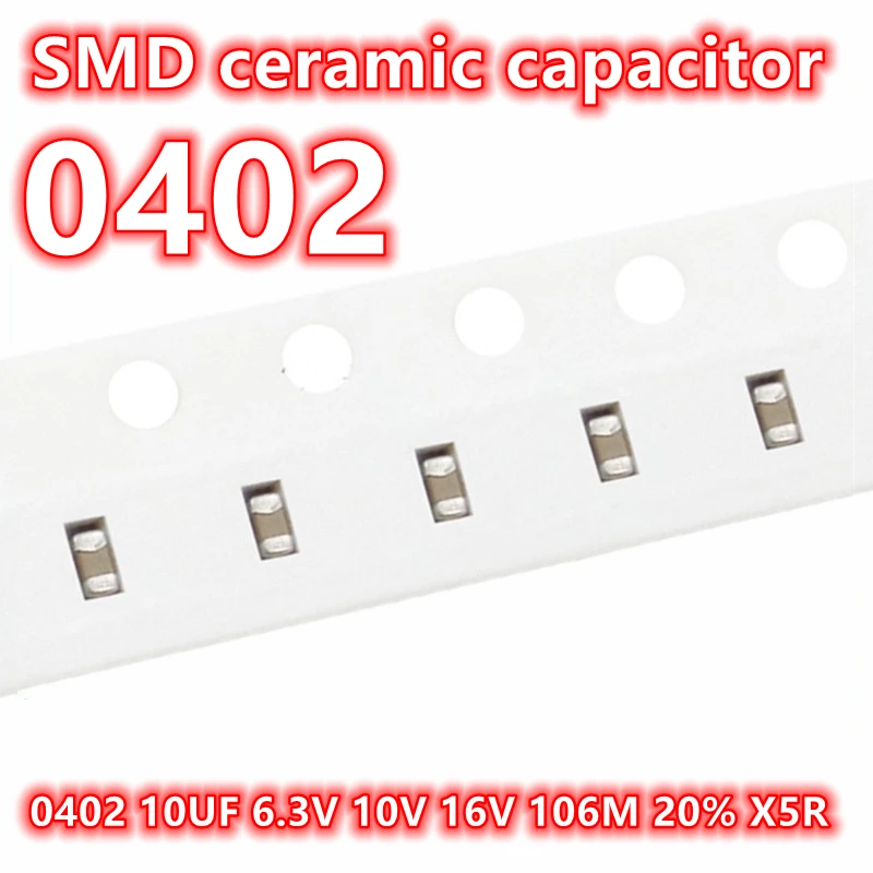 Condensador cerámico SMD IC Original, 0402, 10UF, 6,3 V, 10V, 16V, 106M, 20%, X5R, 50 piezas