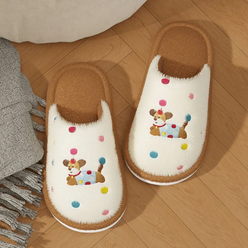 عارضة نقطة أفخم الكلب النعال رشاقته الدافئة المضادة للانزلاق المنزل أحذية قطنية لينة لطيف الشتاء نعال قماش الهدايا #5