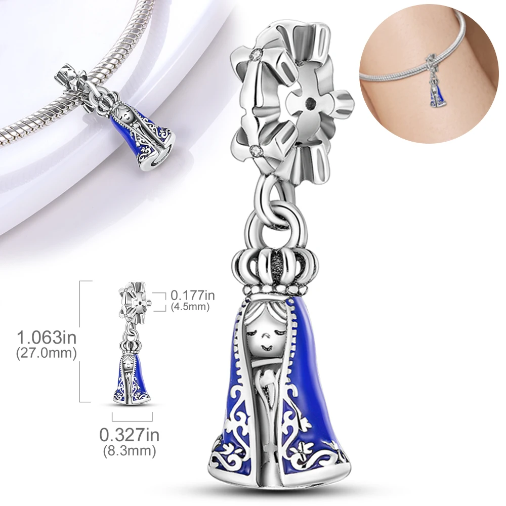 

Original Charms 925 Silver Elegant Holy Virgin Mary Pendants Fit Charms Plata 925 Bracelets for Women Jewelry Making Fine Gifts