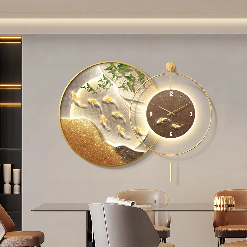 Living Room Restaurant Wall Clock Luminous Art European Fashion Unusual Wall Clock Round Design Reloj De Pared Household Goods