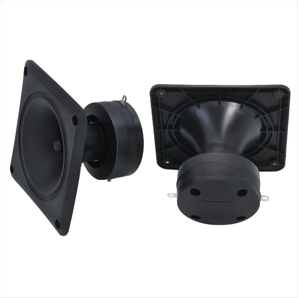 OKgood 4PCS 4 Inch 110x110mm Square Horn Tweeter Stage Speaker Piezoelectric Ceramic High Power Speaker Accessories 2.2k-27khz