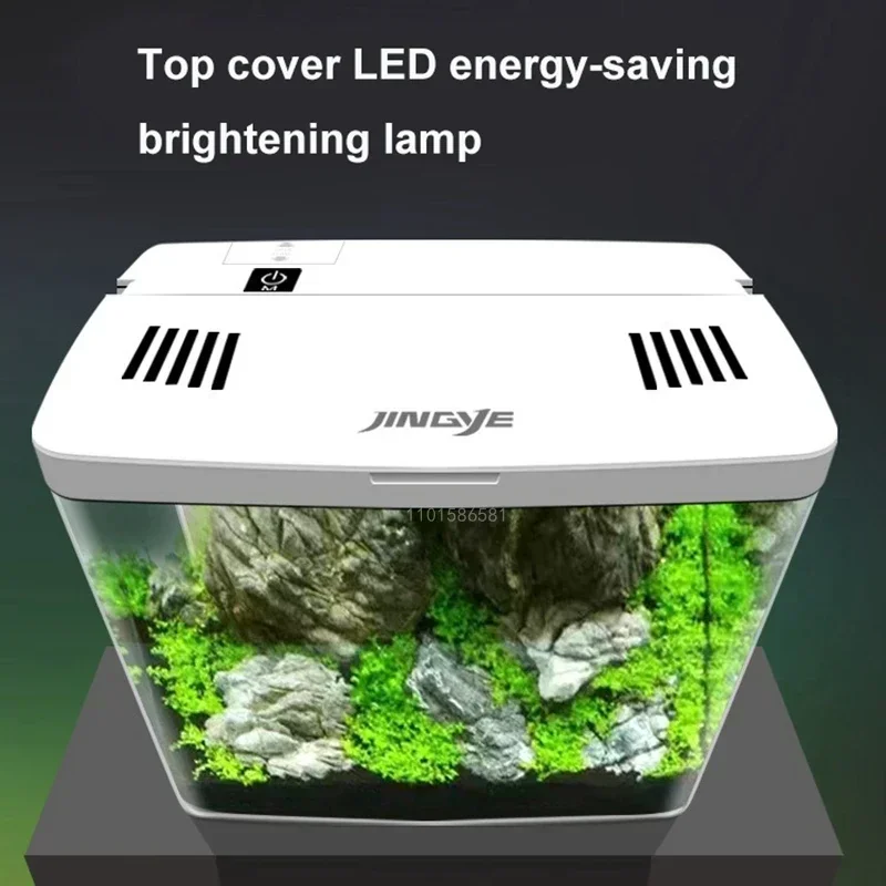 USB Desktop Fish Tank 5L No Need To Change Water Self-circulating Ecology with Silent Pump LED Light Suitable for Office