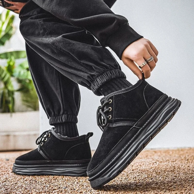 2026 Men Winter Snow Boots Warm Plush Lined Short Boots Anti Slip Waterproof Outdoor Casual Shoes