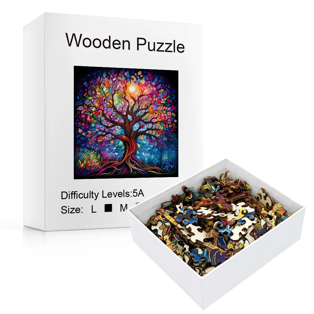 Creative Wooden Puzzle Adult Edition - Forest Irregular Puzzle Blocks, Fun Games for Festival Parties, Home and Office Decoratio