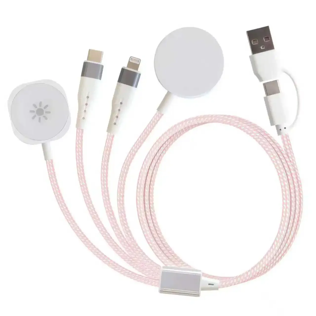

Кабель для передачи данных USB C 4-в-2, ночник, подходит для зарядного устройства Apple Watch с различными функциями быстрой зарядки