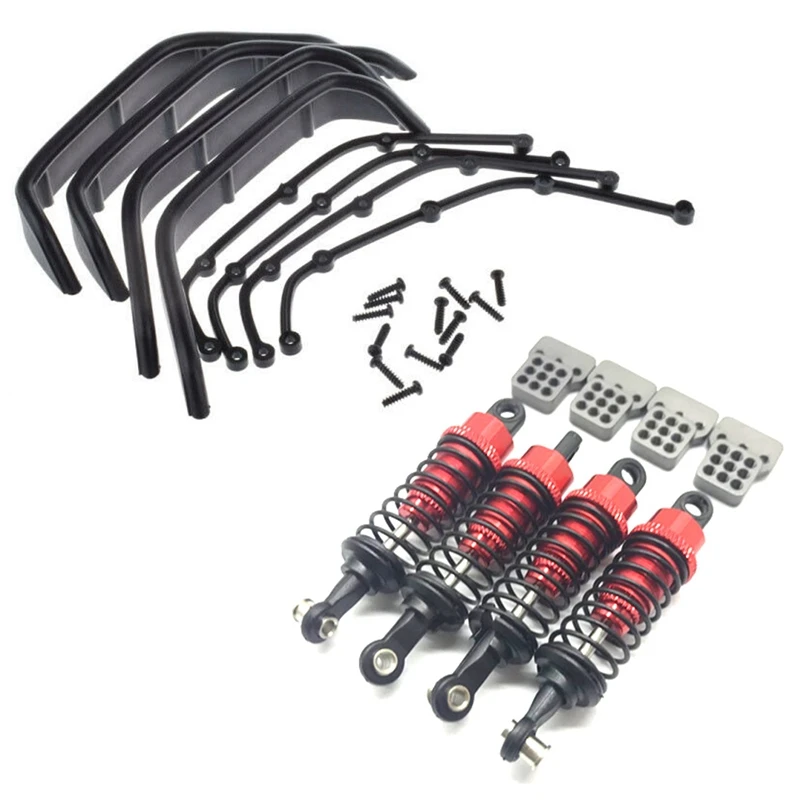 1 Set RC 1/10 Fender For RC Crawler RC4WD JEEP Wrangler & 1 Set Oil Filled Type Shock Sbsorbers Extension Seat