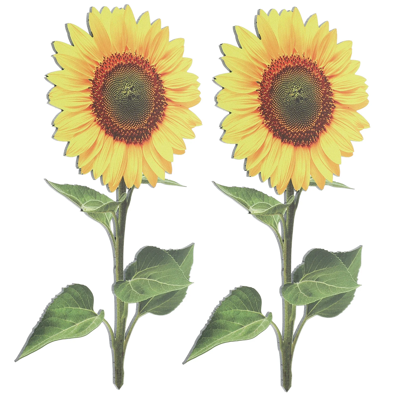 

2 Pcs Emblems Sunflower Card Lawn Yard Decoration Acrylic Stake Garden Outdoor Statue 25X14CM Inserted Ornament Yellow