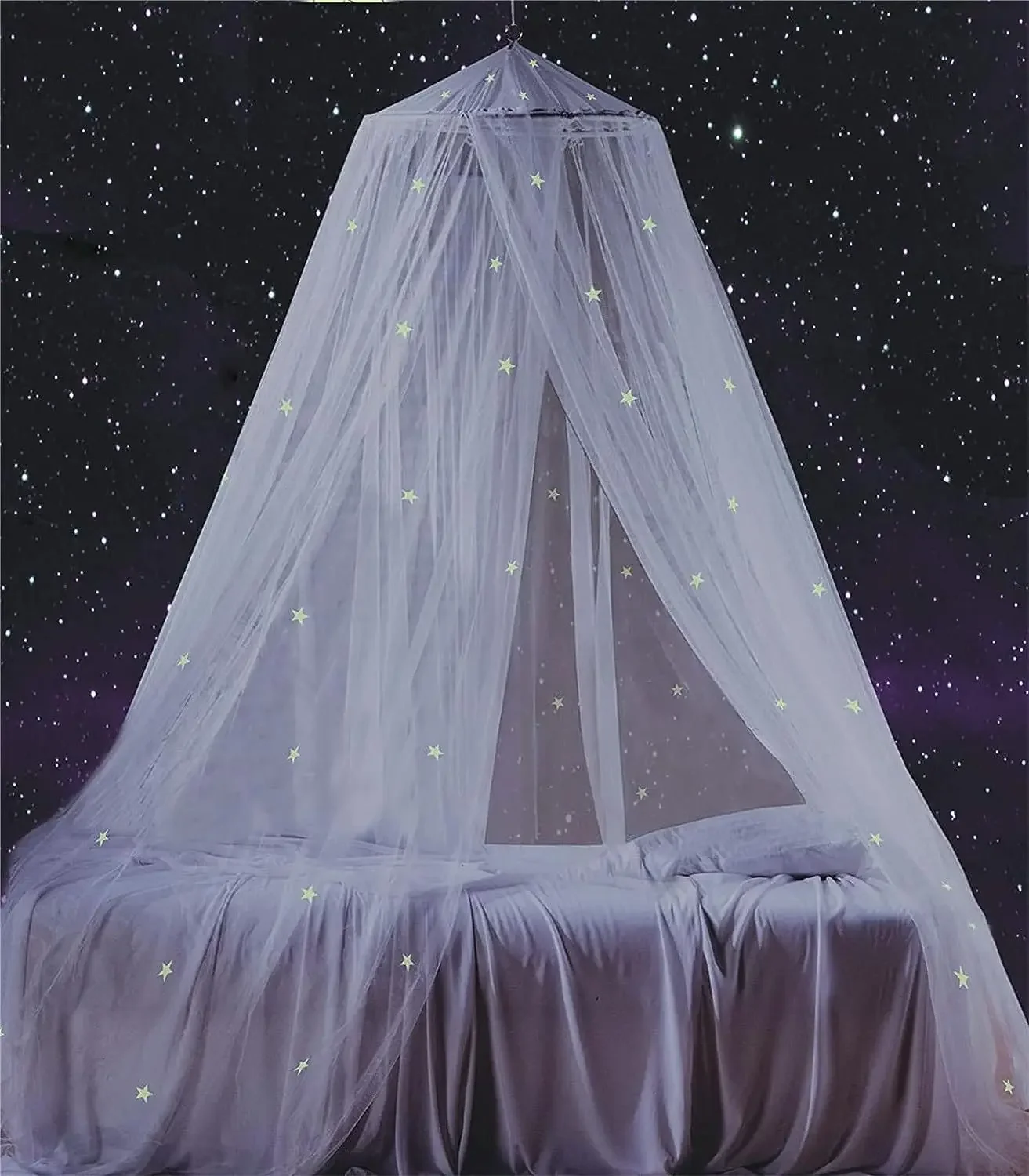 DurableLuminous Star Dome Mosquito Net Dome Hanging Mosquito Net Palace Round Mosquito Net Dome Awning Children's Bed