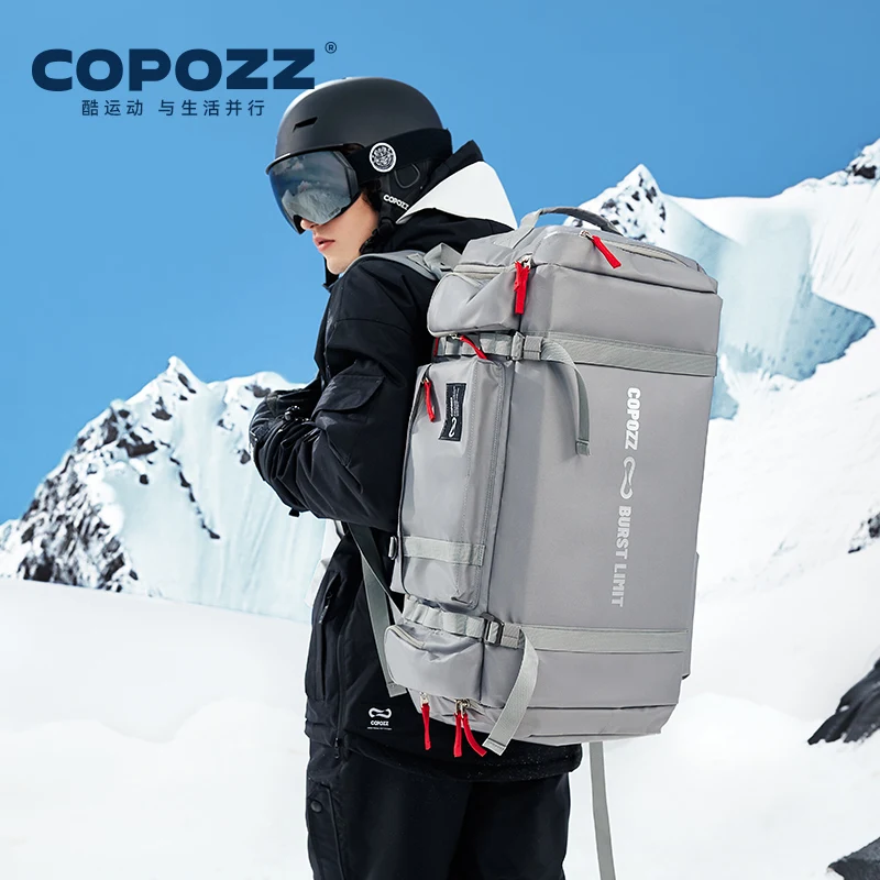 COPOZZ NEW Ski Backpack Snowboard Bag 55L Large Capacity Waterproof Ski Boots Bag Adjustable Waterproof Snowboard Backpack