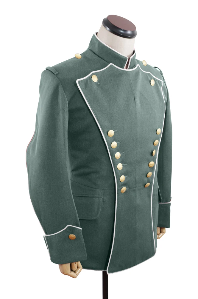 GU1W-041 WWI เยอรมัน Empire Uhlan สีขาว Pipped Officer Gabardine เสื้อ ULANKA