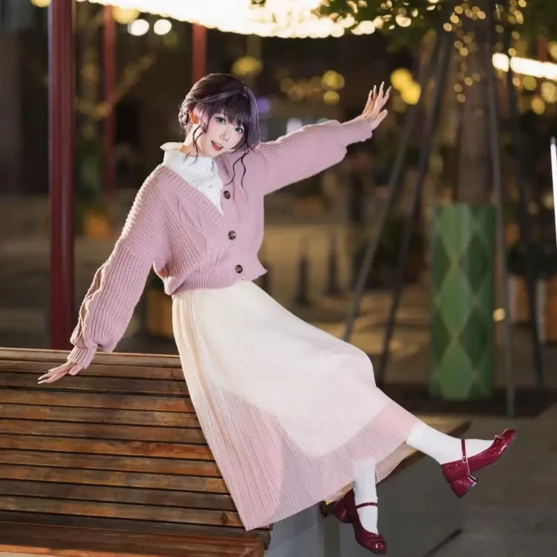 Anime Fragrante Fiore Fiori Waguri Kaoruko Costume Cosplay Cappotto Camicia Gonna Parrucca Vestito per le donne Set quotidiano Vestito da festa di Halloween