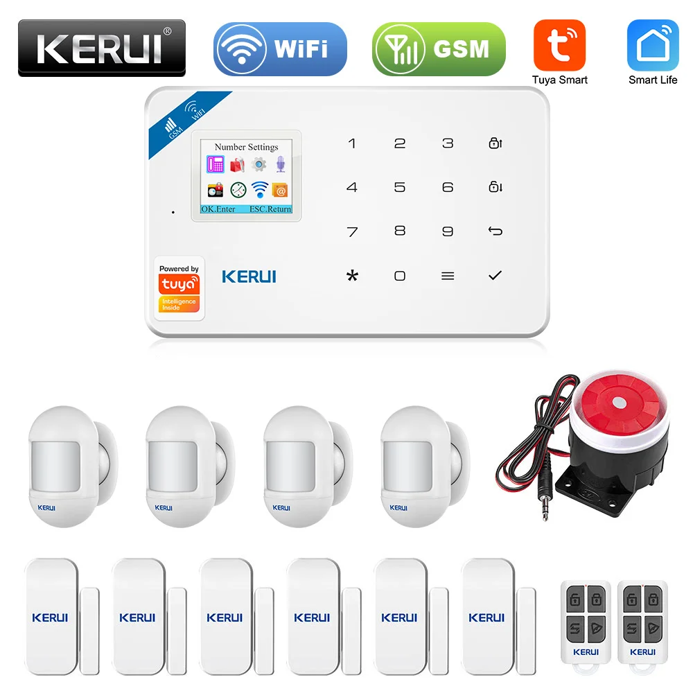 KERUI W181 Tuya Smart Home WIFI GSM Alarm System Einbrecher Home Security Alarm App Steuerung Motion Sensor 6 Sprachen Garage alarm