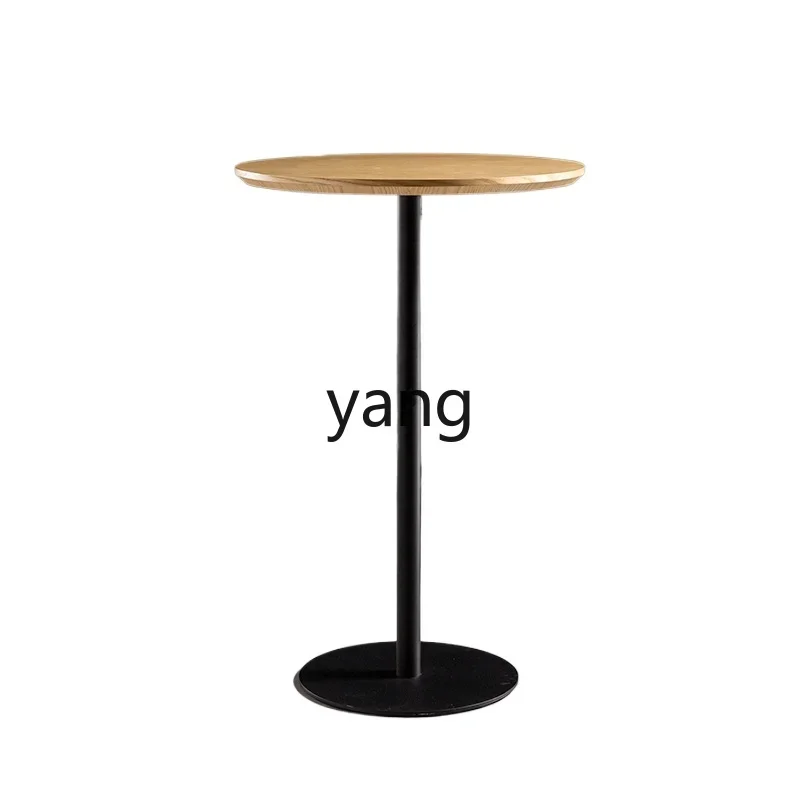 

L'm modern home solid wood tall table milk tea shop round casual bar table