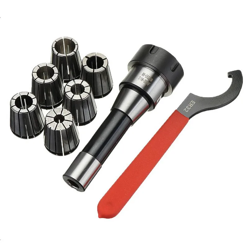 R8-ER32 7/16 inch Holder CNC Milling Lathe R8 Spindle Tool +6PCS spring collet milling machine Chuck holder