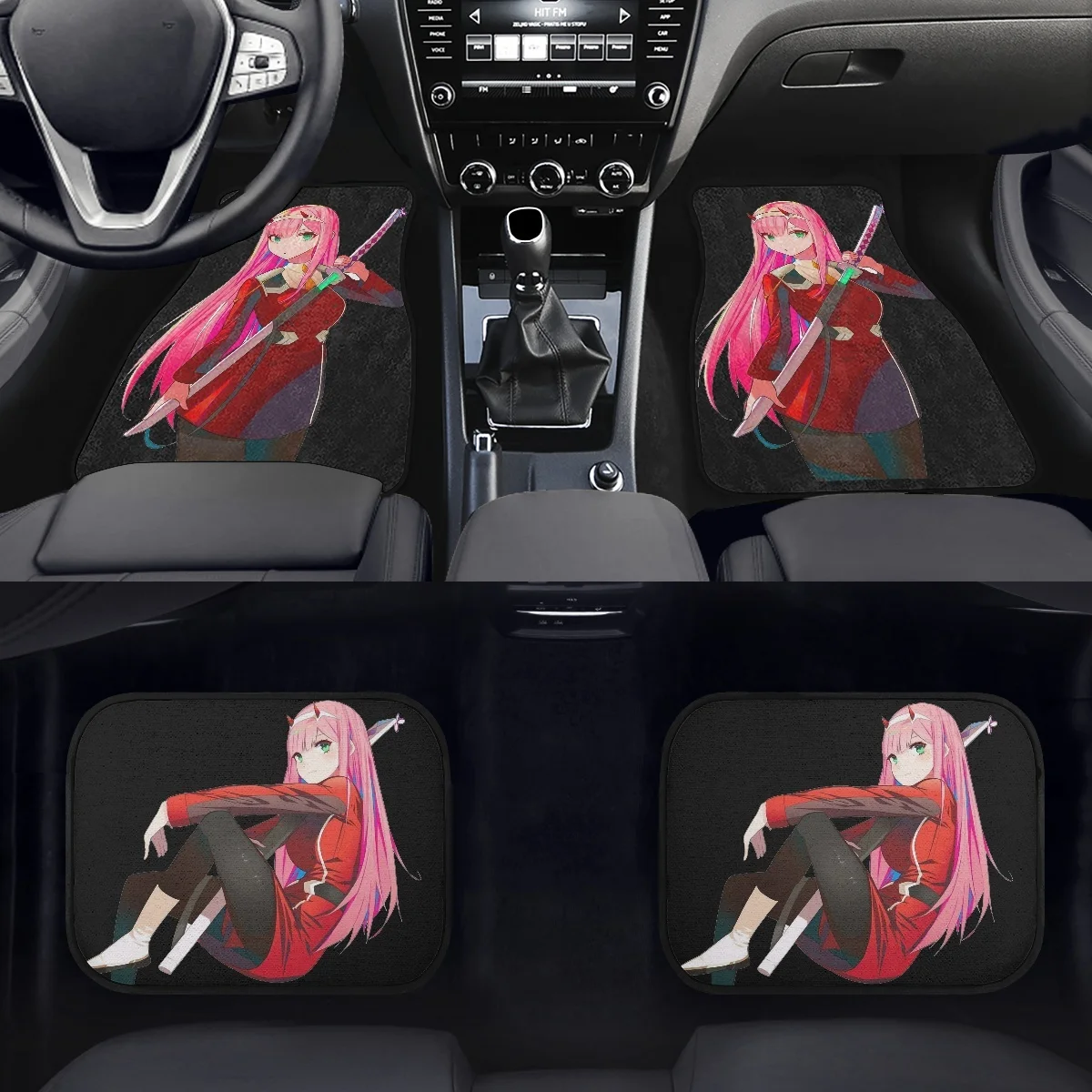 

DARLING In The FRANXX Zero Two All-Climate 4-piece Rubber Floor Mats for Car SUV Van Truck Heavy Duty Carpet Set Thick Fashion