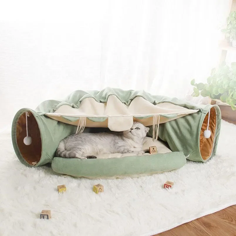 Pet Supplies Pet Interactive Play Toy Felt Cat Tunnel Tubes Bed