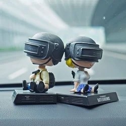 PUBG Battlefield Lovers Car Decoration Shake Head Doll Eat Chicken Car Ornaments Mobile Phone Holder Aroma Base Car Accessories