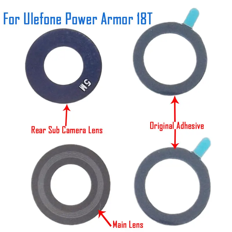 Ulefone Power Armor 18T Back Camera Lens New Original Rear Main+Sub Camera Lens Glass Cover For Ulefone Power Armor 18T Phone