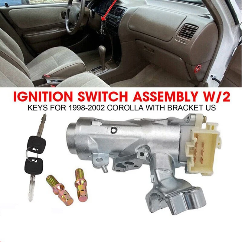 Spare Parts Ignition Switch Assembly W/2 Keys With Bracket For 1998 1999-2002 Toyota Corolla RAV4 45020-12-11 45250-38010