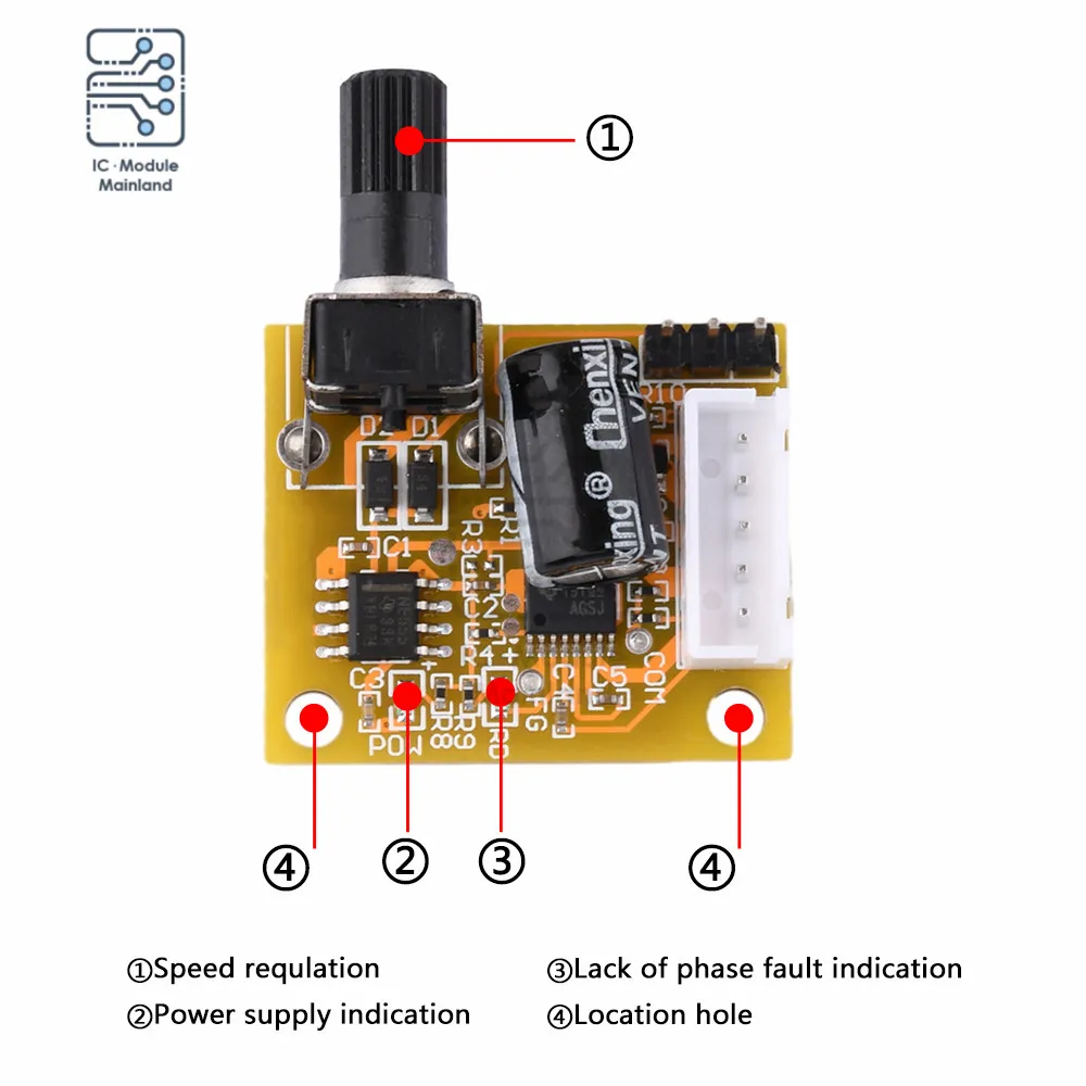 DC5V-12V 15W BLDC 3-Phase DC Brushless & Hall-less Motor Driver Module DC Motor Governor Motor Driver Boards