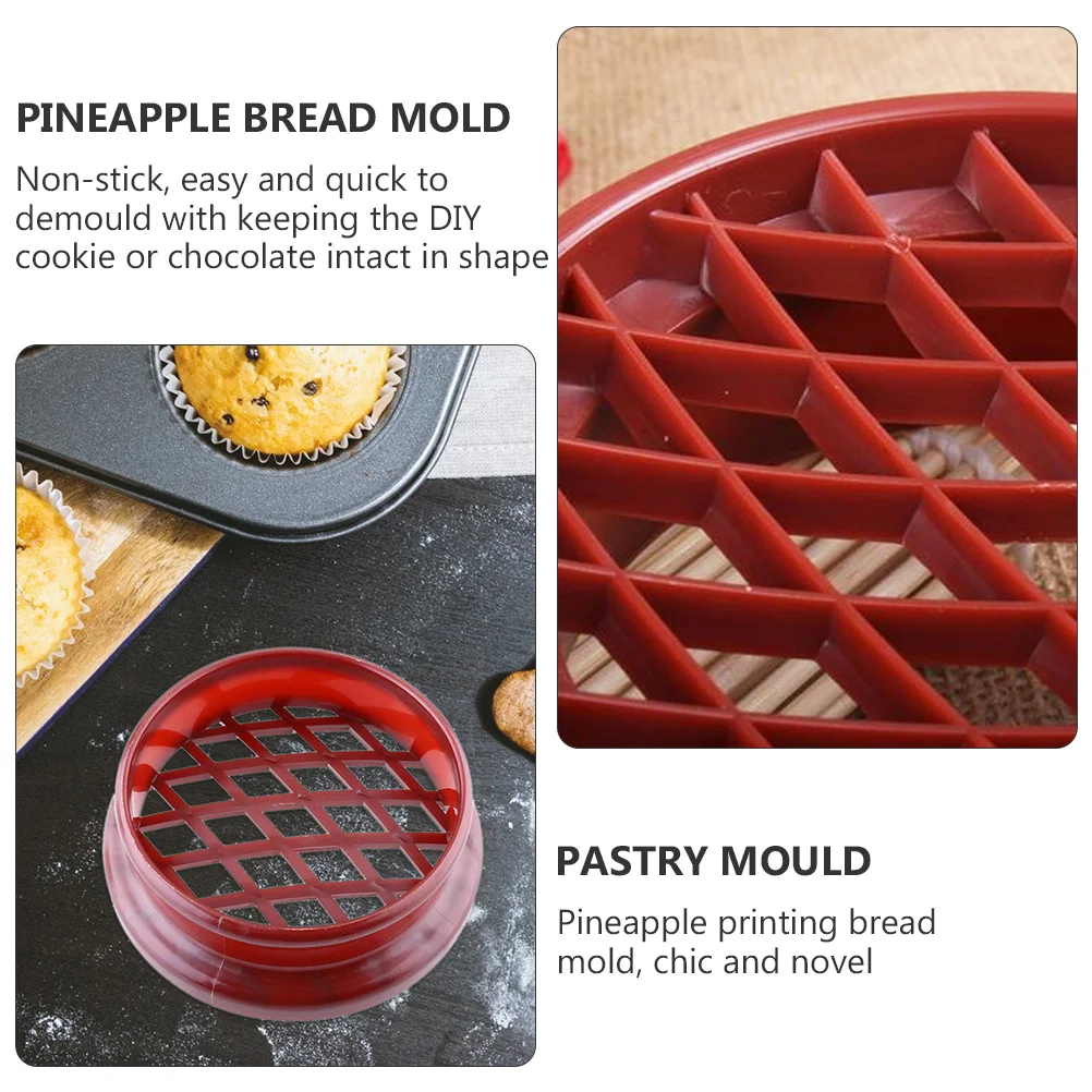 

4pcs Pineapple Printing Baking Mold Bread Press Molds Eco-Friendly Non-Stick Cake Tool For Gelatin Candy Soap Resin Clay Home