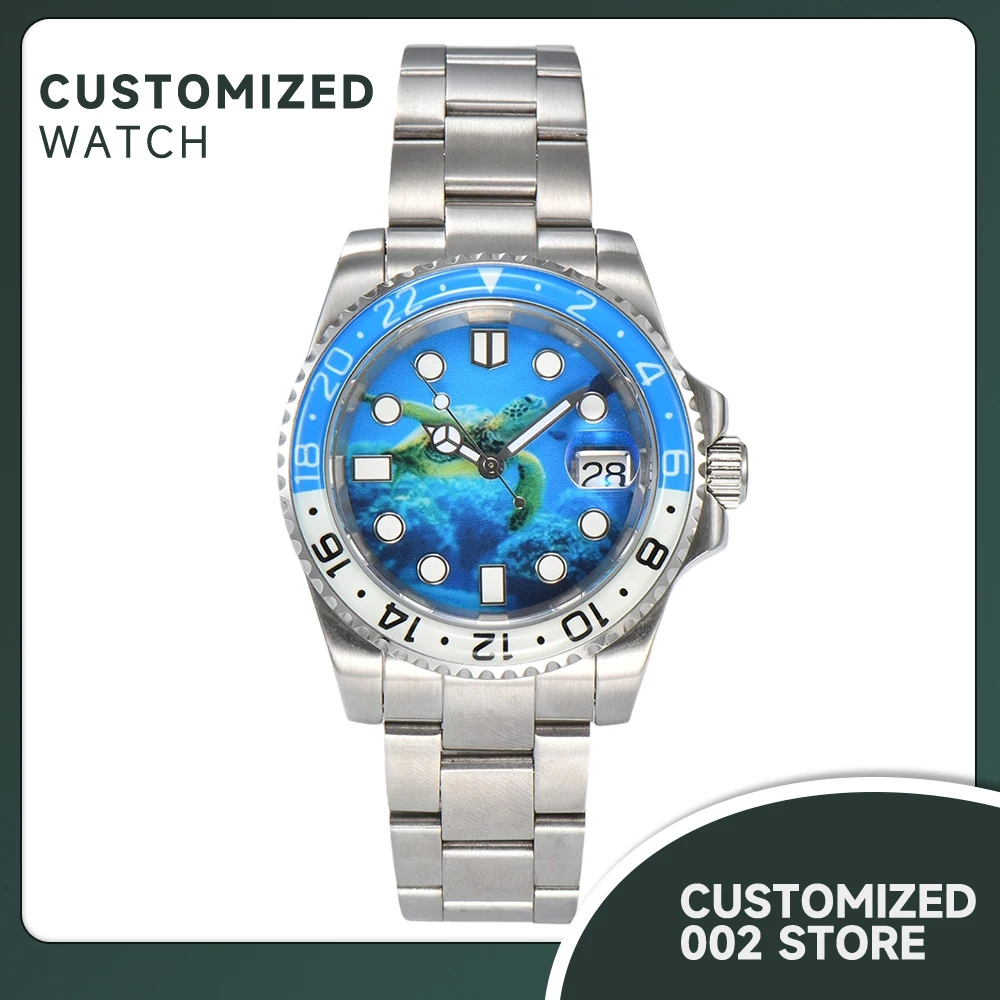 40mm 3D Pattern Creative Men's Watch Luxury Automatic Machinery NH35A Stainless Steel Case Sapphire Glass Waterproof Watch