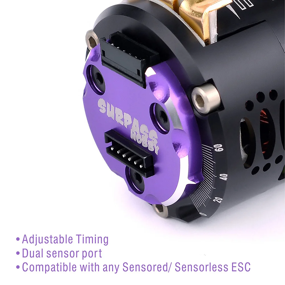 Surpass Hobby Rocket 540 V3 Sensored Brushless Motor with HeatSink Cooling Fan Combo for 1/10 1/12 F1 RC Drift Racing Car Truck