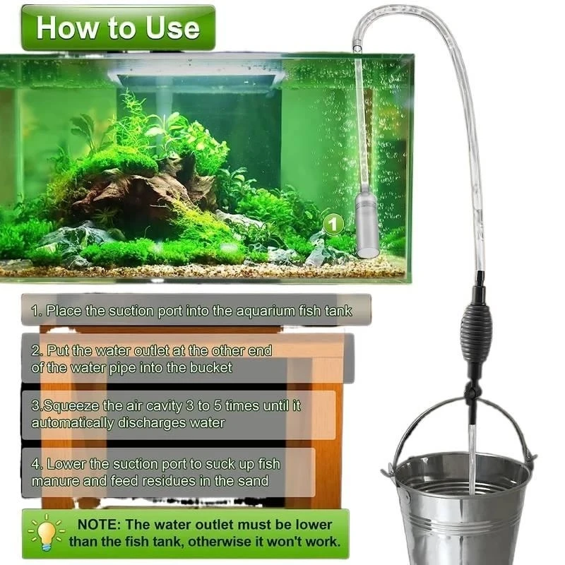 AliExpress NONE 1Pcs Fish Tank Water Changer Aquarium Siphon Vacuum Cleaner With Outlet Valve For Fish Tank Water Changer Cleaning Gravel