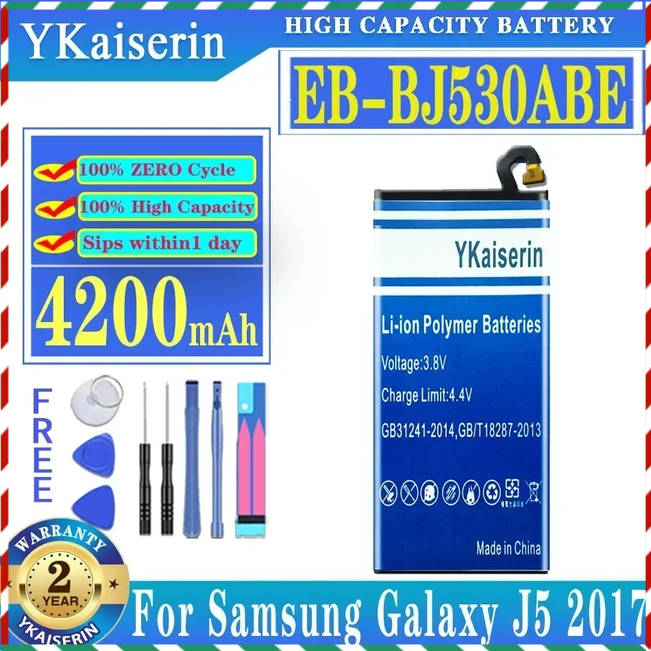 YKaiserin Battery EB-BJ530ABE For Samsung Galaxy J5 2017 Edition SM-J530F J530F J530G Batteria + Free Tools