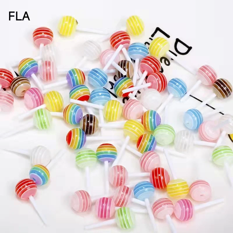 20pcs Simulation Lollipop Miniatur Decor Cake Drop DIY Phone Case Decor Acrylic Food Decor Candy Miniature Decoration