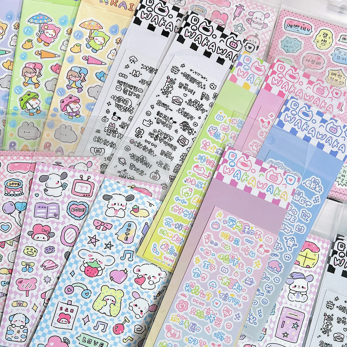 Skysonic neueste 4/5/6/7/8/15 Stück komplette Set Dekor Aufkleber Welpen koreanische Scrap booking Etikett kpop diy Briefpapier Aufkleber Lieferanten