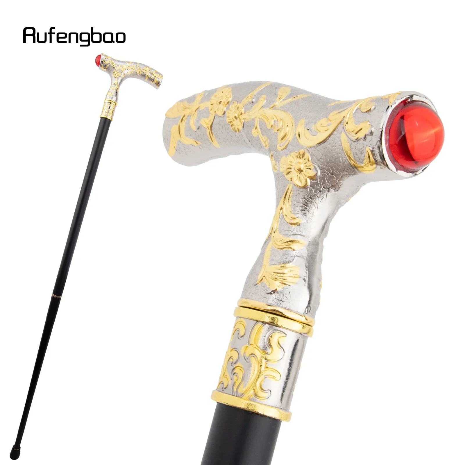 

Red Diamond Golden White Flower Ball Fashion Stick Decorative Stick Cospaly Vintage Party Fashionable Walking Cane Crosier 92cm