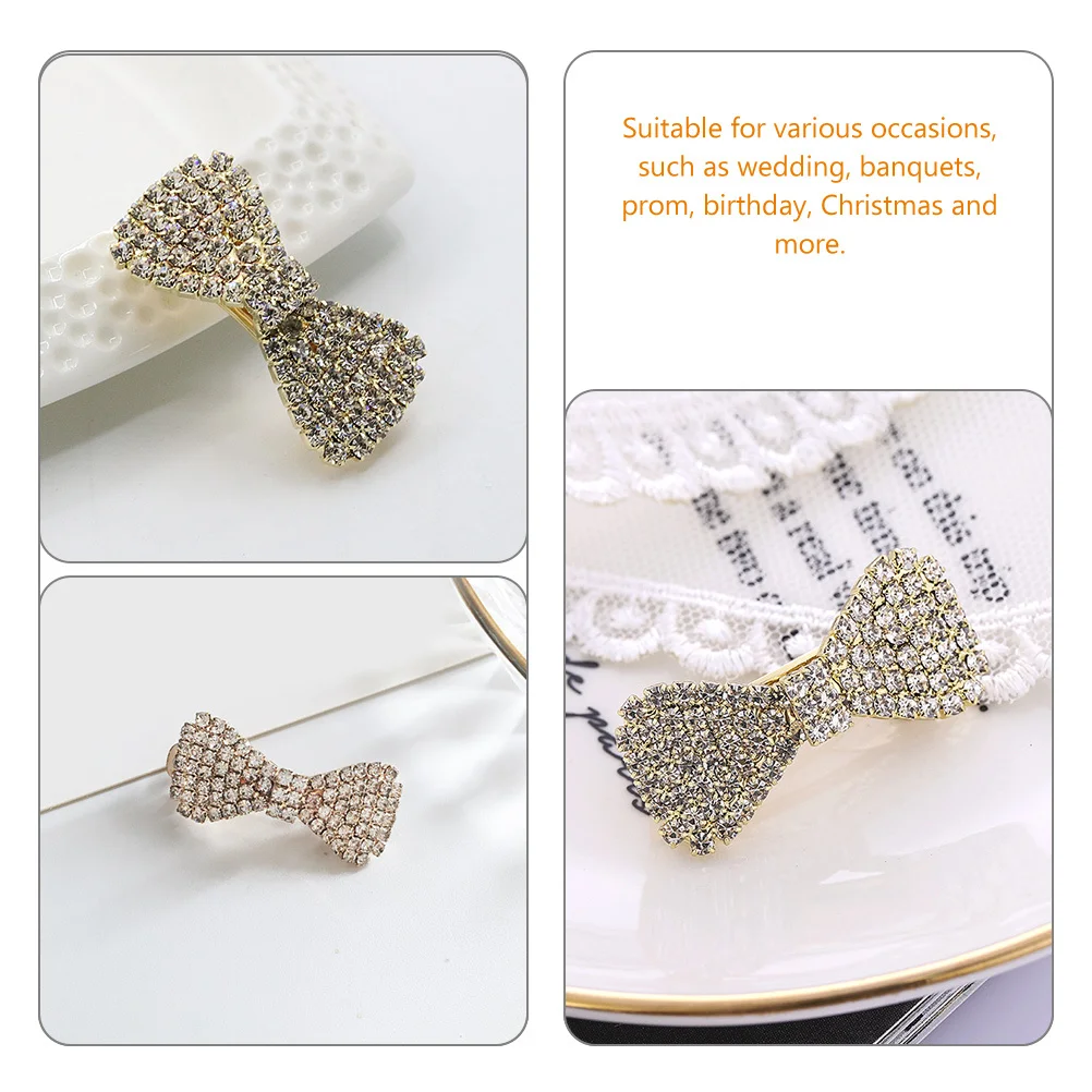 4 قطع كبيرة من مشابك الشعر المصنوعة من حجر الراين لافتة للنظر وأناقة وحرفية رائعة لحفلات الزفاف المسائية والعطلات #5