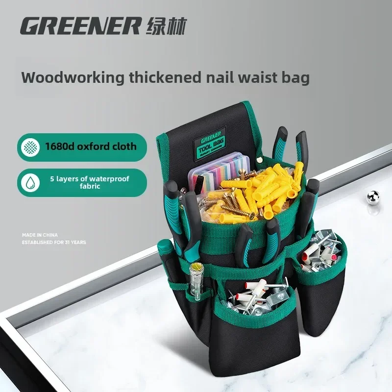 Multipurpose Tool Bag with Adjustable Strap and Pockets for Handymen and Mechanics