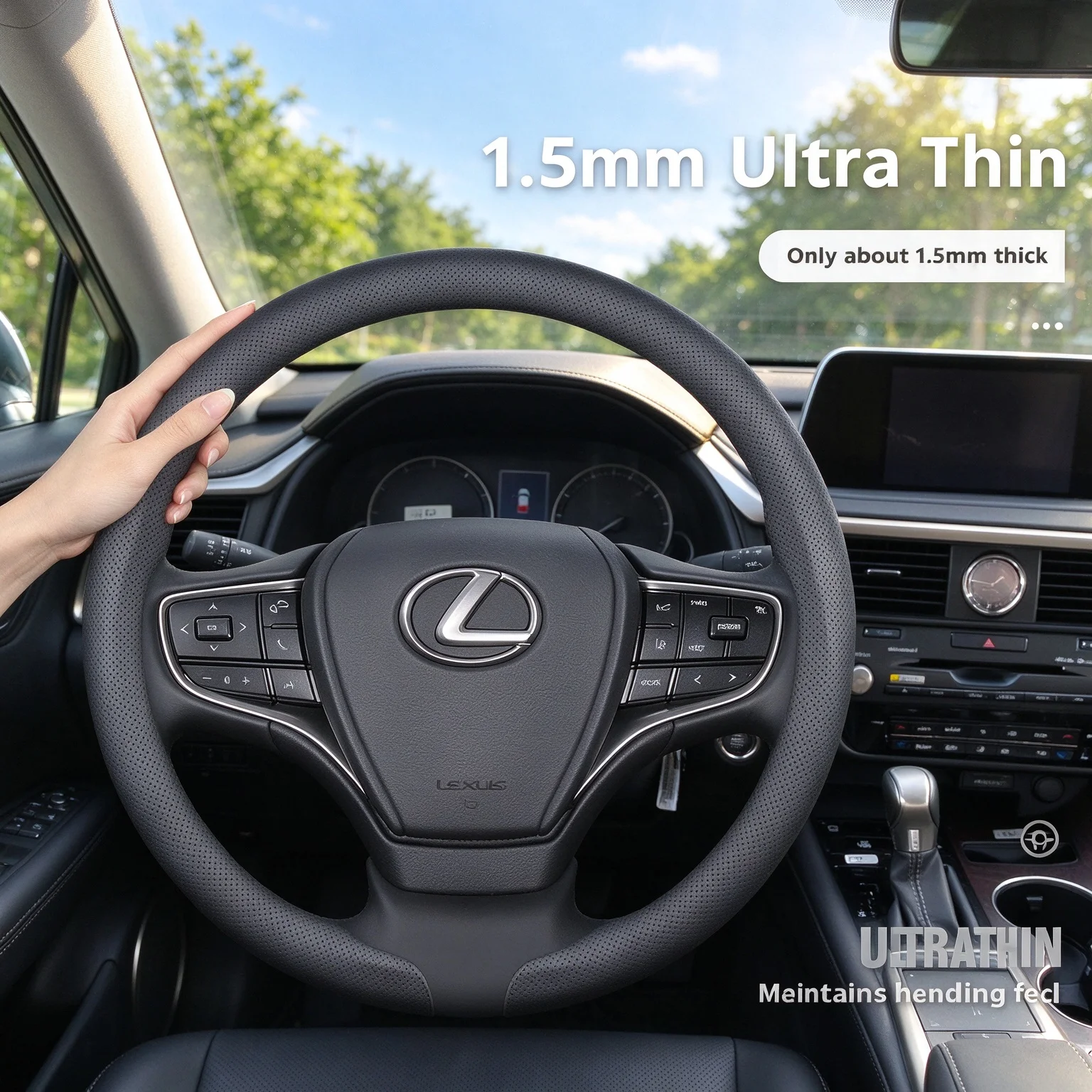 Ultra Thin Snap-on Steering Wheel Cover For Lexus IS RX ES NX GX E200 ES300h LBX ES350h RX350 RX500h NX350h NX450h  Accessories