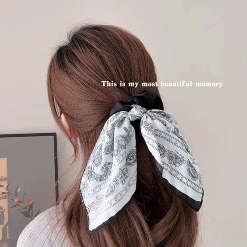 New Chinese Style Ribbon Hair Band for Women High-End Silk Scarf Hair Accessories Ponytail Hair Band Chinese Style Hair Band