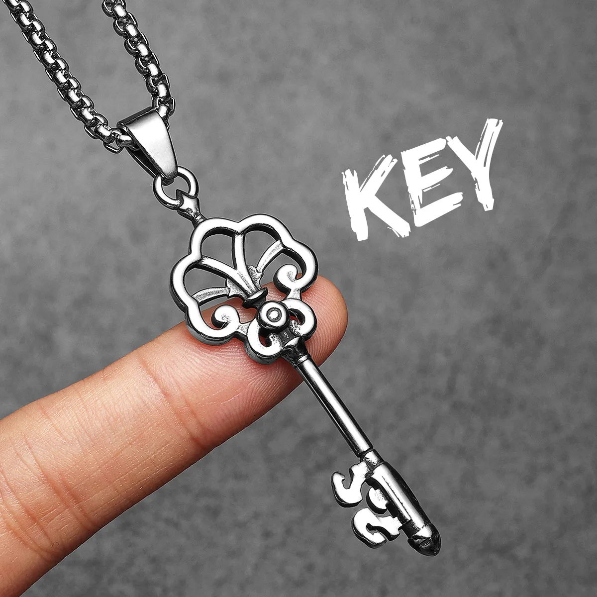 Simple Retro Key Men Necklaces With Pendant Stainless Steel Jewelry For Male Women Punk Hip Hop Accessories Gifts Wholesale