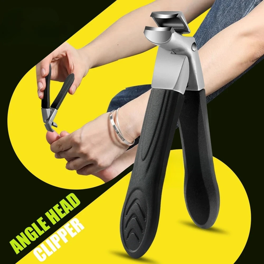 

1Pcs stainless steel elbow nail clipper non-slip rubber and plastic handle nail clipper large opening single nail clipper set