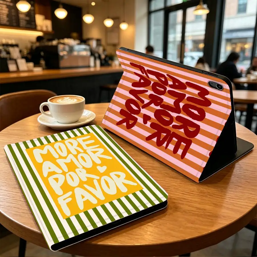 Artistic Striped Pattern Case for Apple iPad 10th 7/8/9th Pro11 13 Air 11 13 M4 M3 M2 A16 2026 with Pencil Slot Air 4/5/6th
