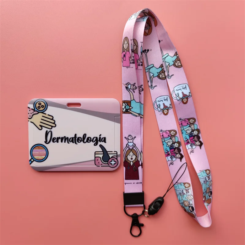 Arzt, Krankenschwester, horizontale Damen-Lanyards, Ausweishalter, Ausweishalter, zum Aufhängen von Seil, Lanyard, amüsantes Kartenetui, einziehbarer Clip – Detail 17