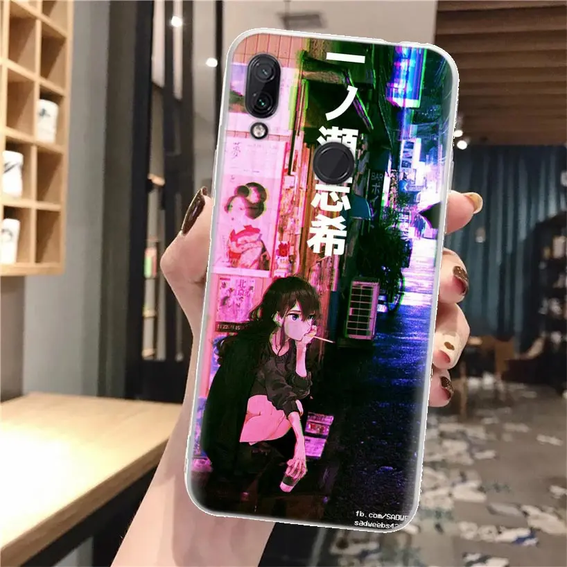 Anime Vaporwave Glitch Purple Soft Phone Case For Xiaomi Mi 12T 11T 10T 9T 11 10 Lite 12 Pro 12X 11i 9 8 13 5X 6X Ultra Pattern