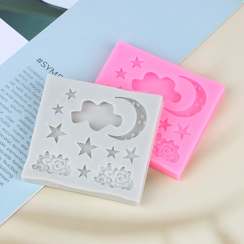 1Pc Fondant Silicone Cake Mold Cloud Star Moon Chocolate Molds Clouds Mould Cake Decorating Accessories DIY Tools