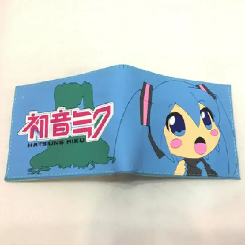 Hatsune Miku Two Dimensional Peripheral Pattern Portable Two Fold Leather Coin Purse Girlfriend Surprise Birthday Christmas Gift