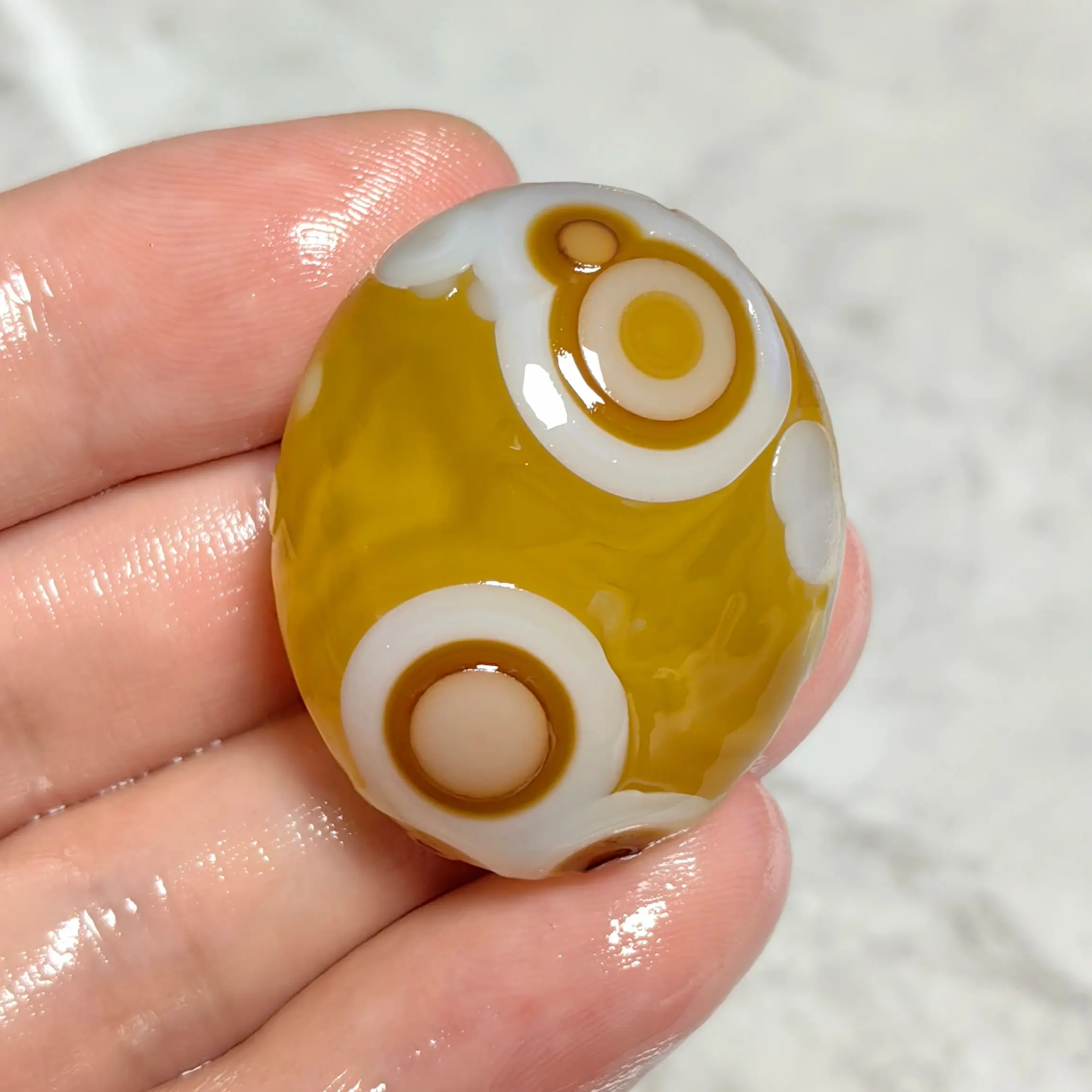 Pure Natural Crystal Eye Agate Treasure Bowl Rough Stone for Good Luck, Attract Wealth Reiki Meditation DIY Jewelry Decoration