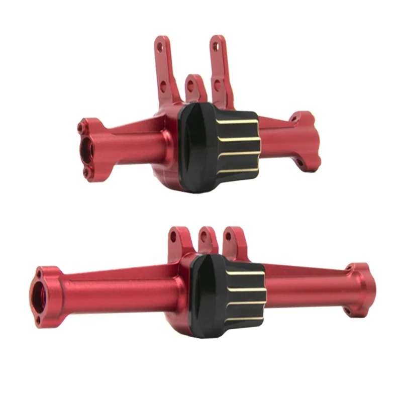 

2Pcs Metal Front and Rear Axle Housing with Brass Axle Cover for Traxxas TRX4M 1/18 RC Crawler Car Upgrades Parts,Red